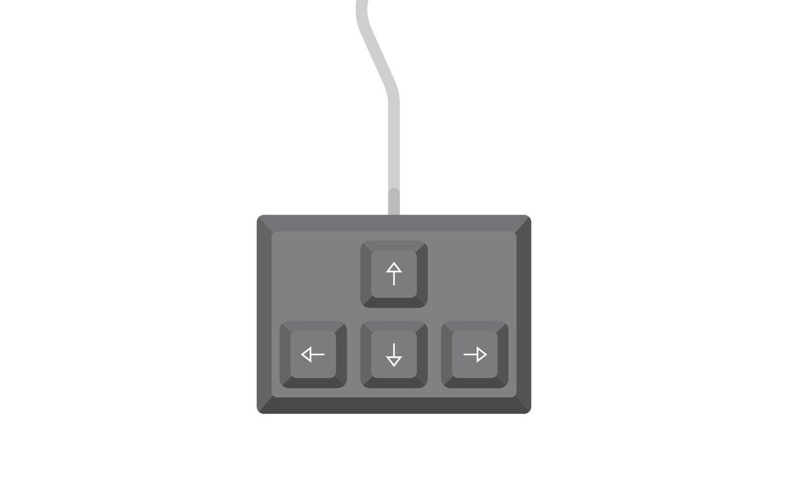 Keyboard control keys with arrow keys in flat simple style. Illustration of keyboard elements in flat style. vector