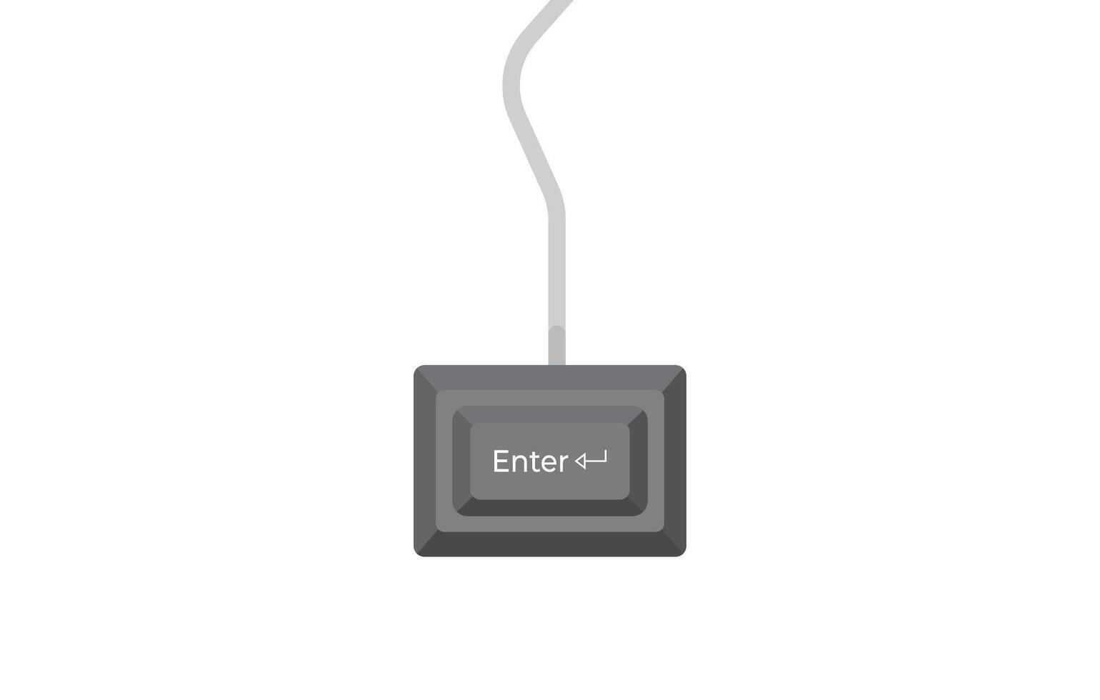 Enter keyboard key in flat style. Illustration of keyboard elements in flat simple style. vector