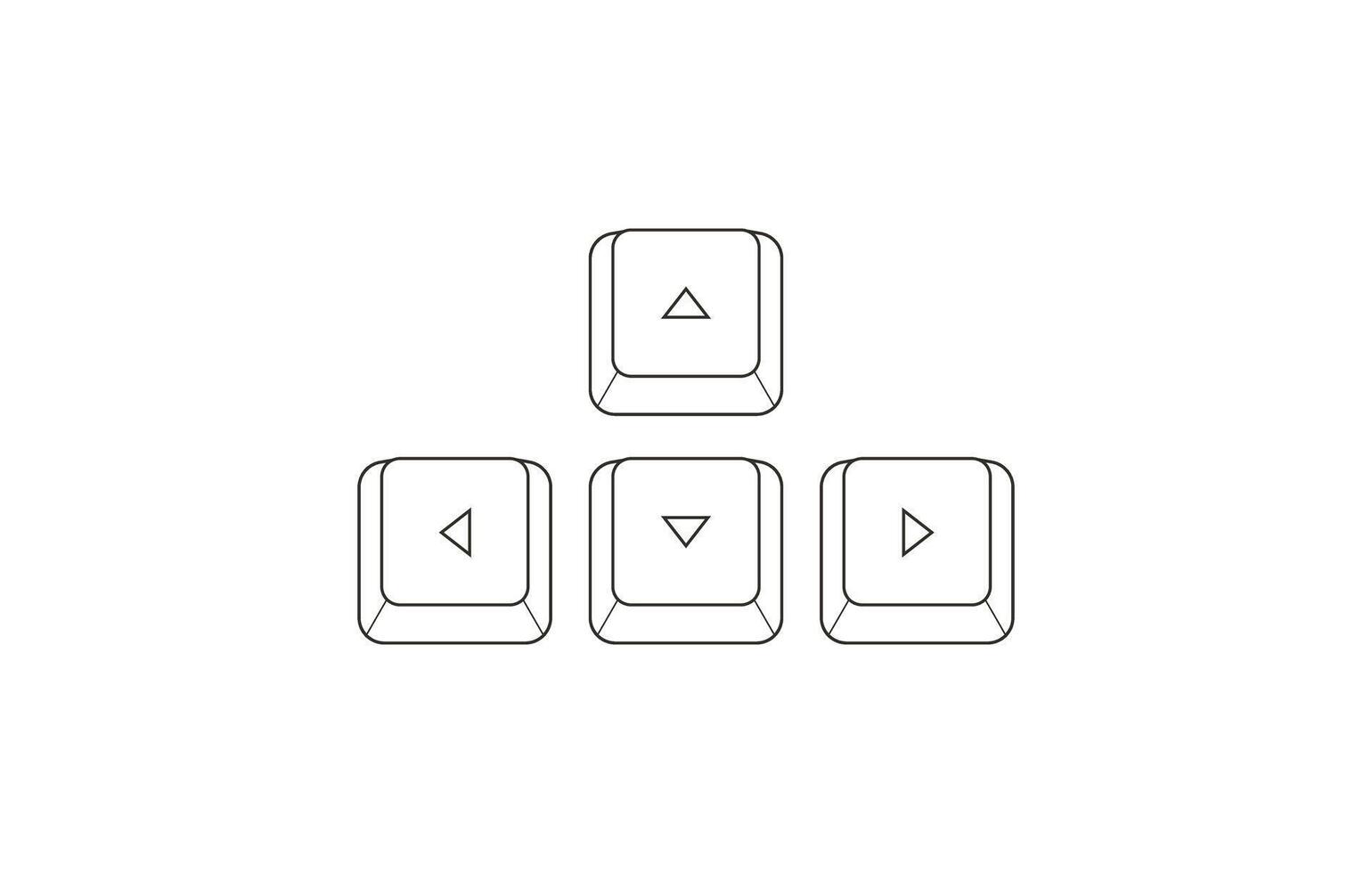 Keyboard control keys with arrow keys in flat style. Illustration of keyboard elements. vector