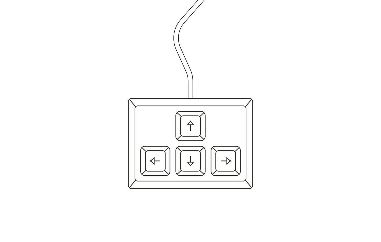 Keyboard control keys with arrow keys in flat simple style. Illustration of keyboard elements. vector