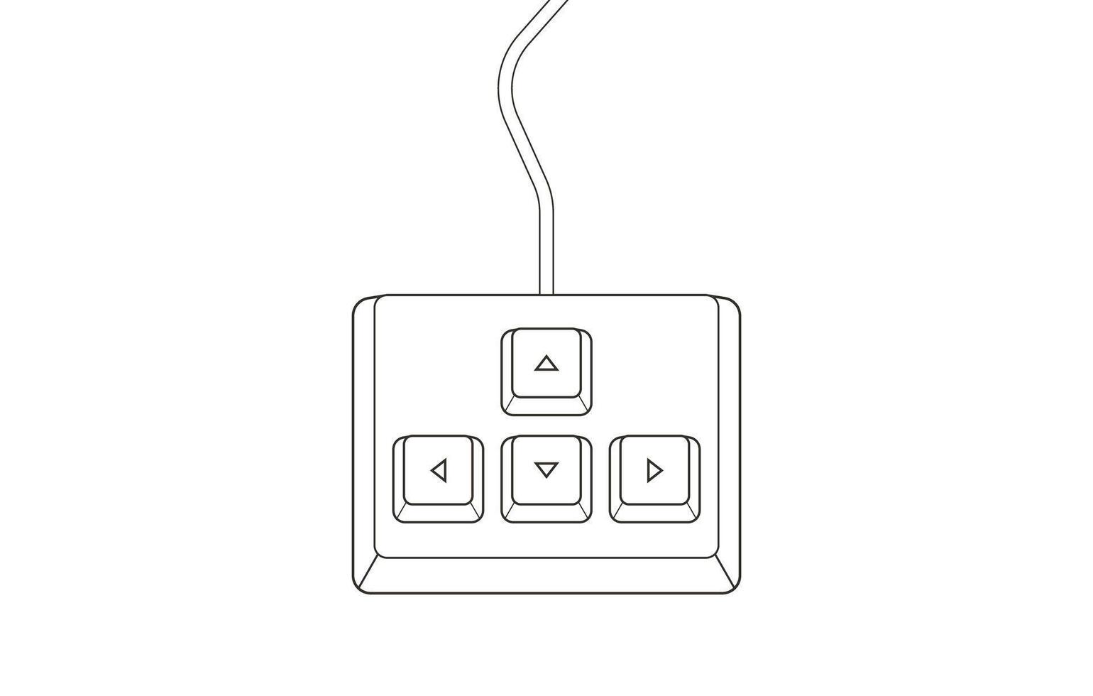 Keyboard control keys with arrow keys in flat style. Illustration of keyboard elements in simple style. vector