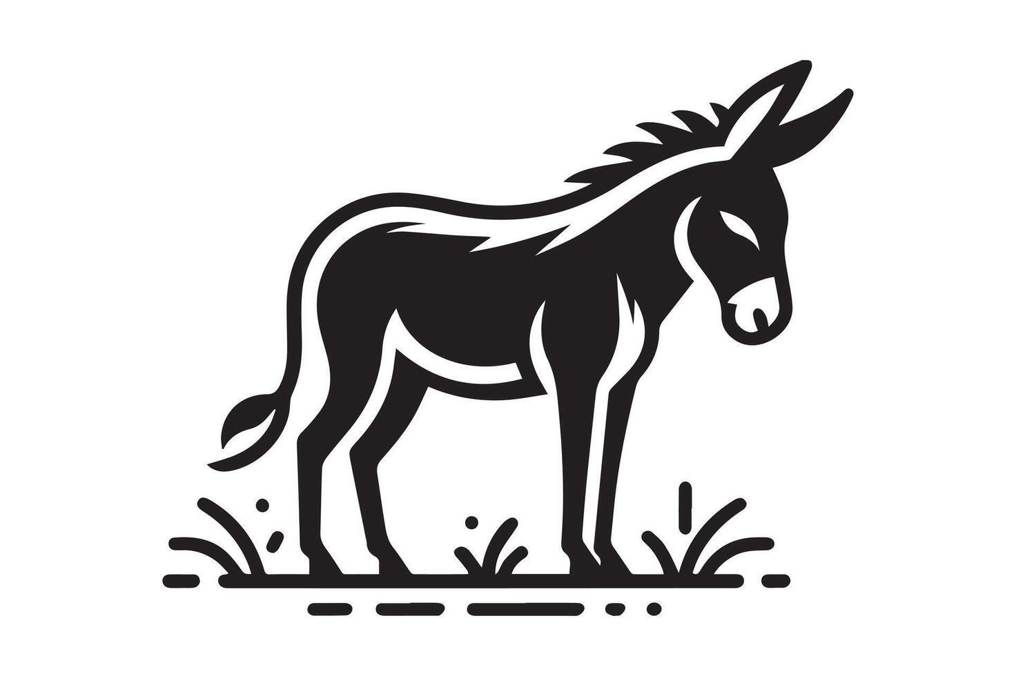 Donkey Silhouette Illustration in Profile View vector