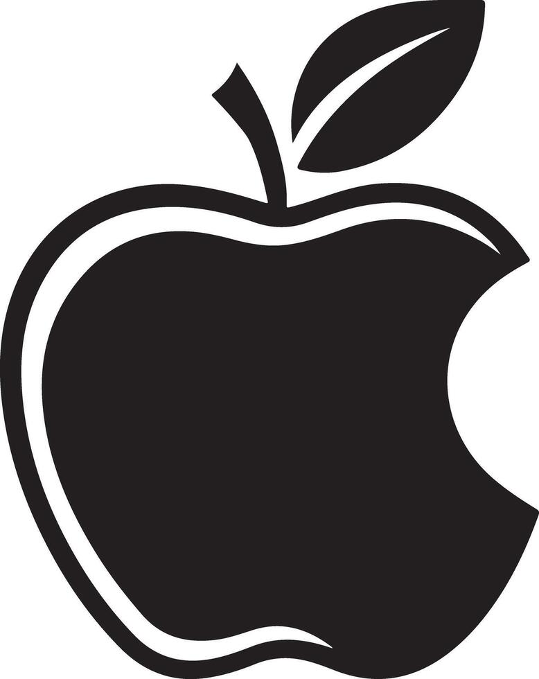 A silhouette style of a sitting apple vector