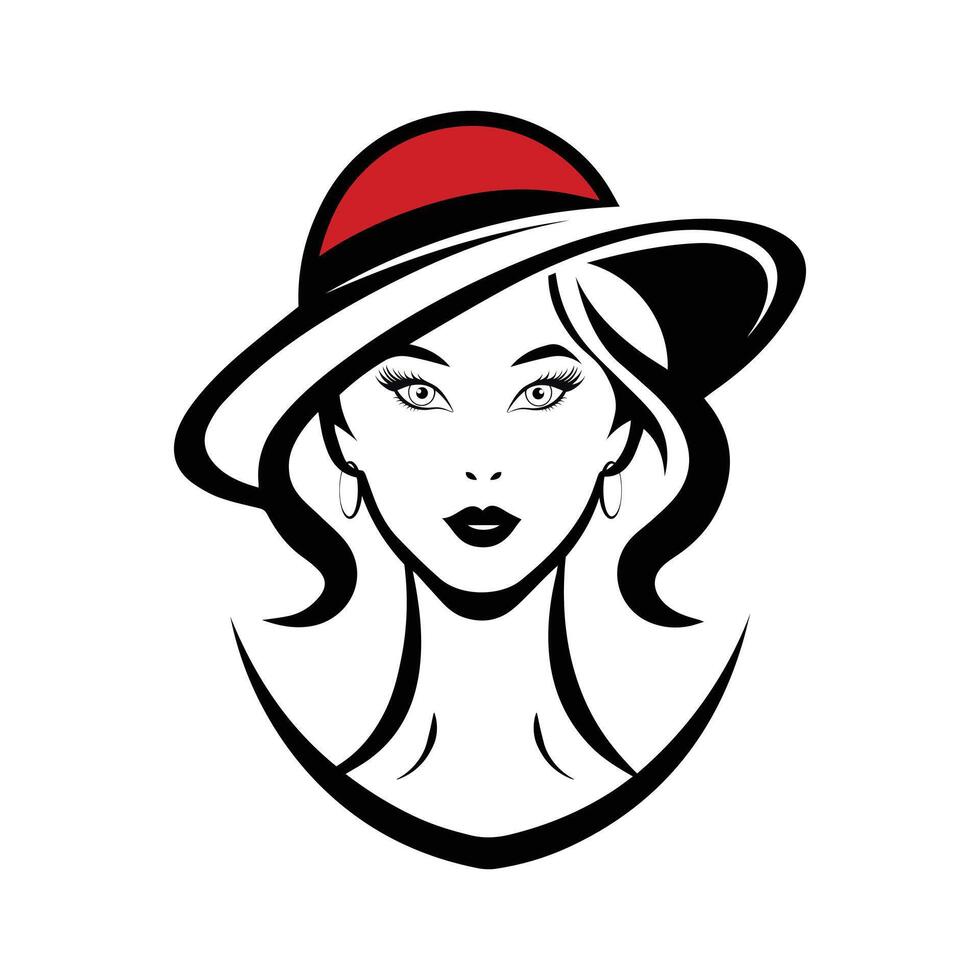 a girl in a red hat art illustration vector