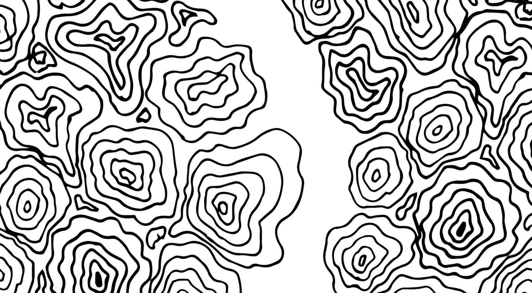 Black simple flower silhouettes poster. Black and white ink brush texture, rough strokes. pattern with abstract chamomiles. Hand drawn botanical ink ornament with floral motif. Trendy bg. vector