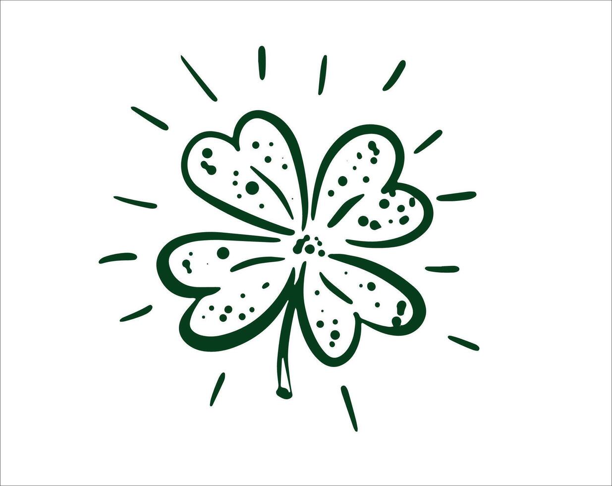 Patricks Day, Green Clover, hand drawn illustrations. vector