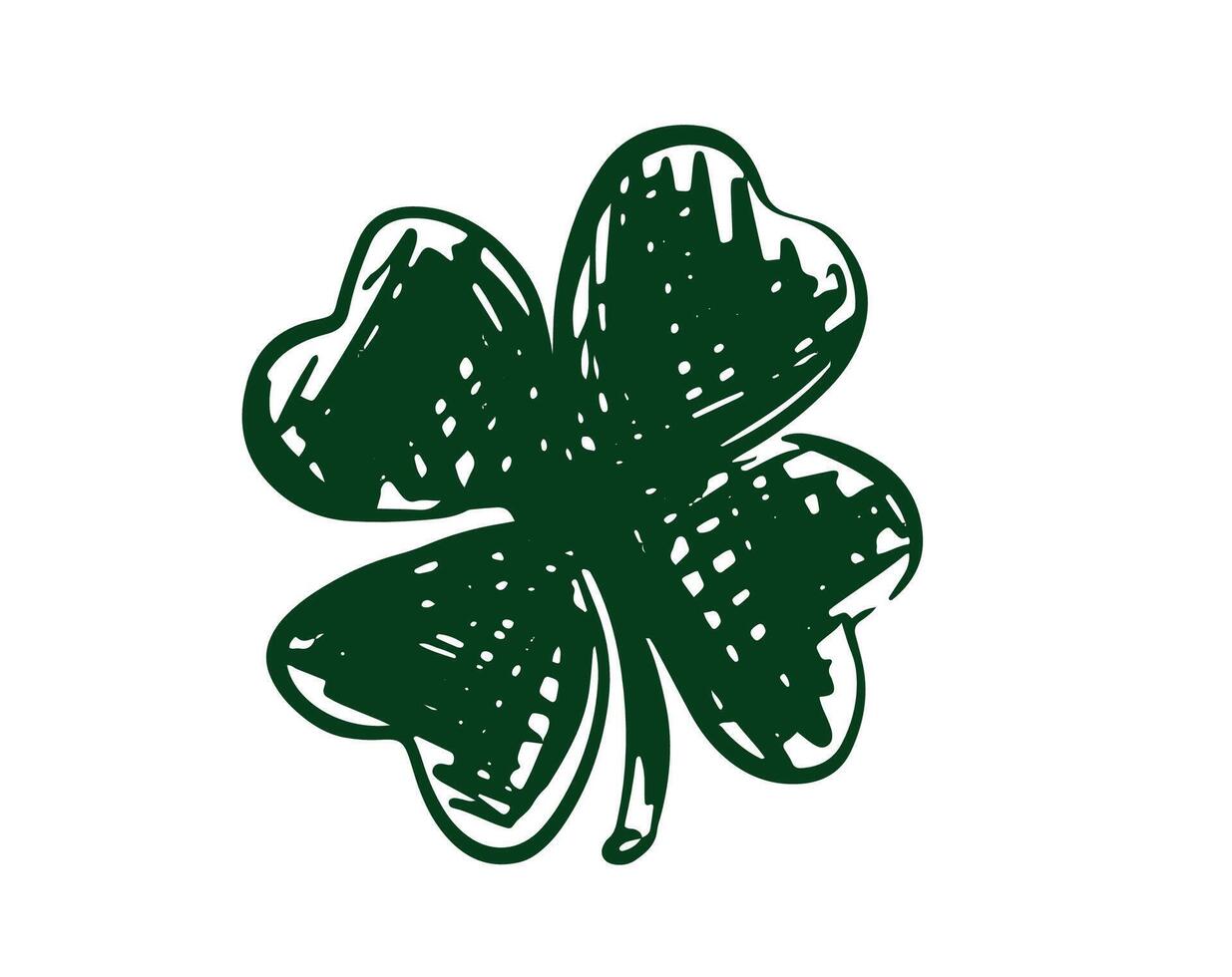 Saint Patricks Day, Green Clover set on white. vector