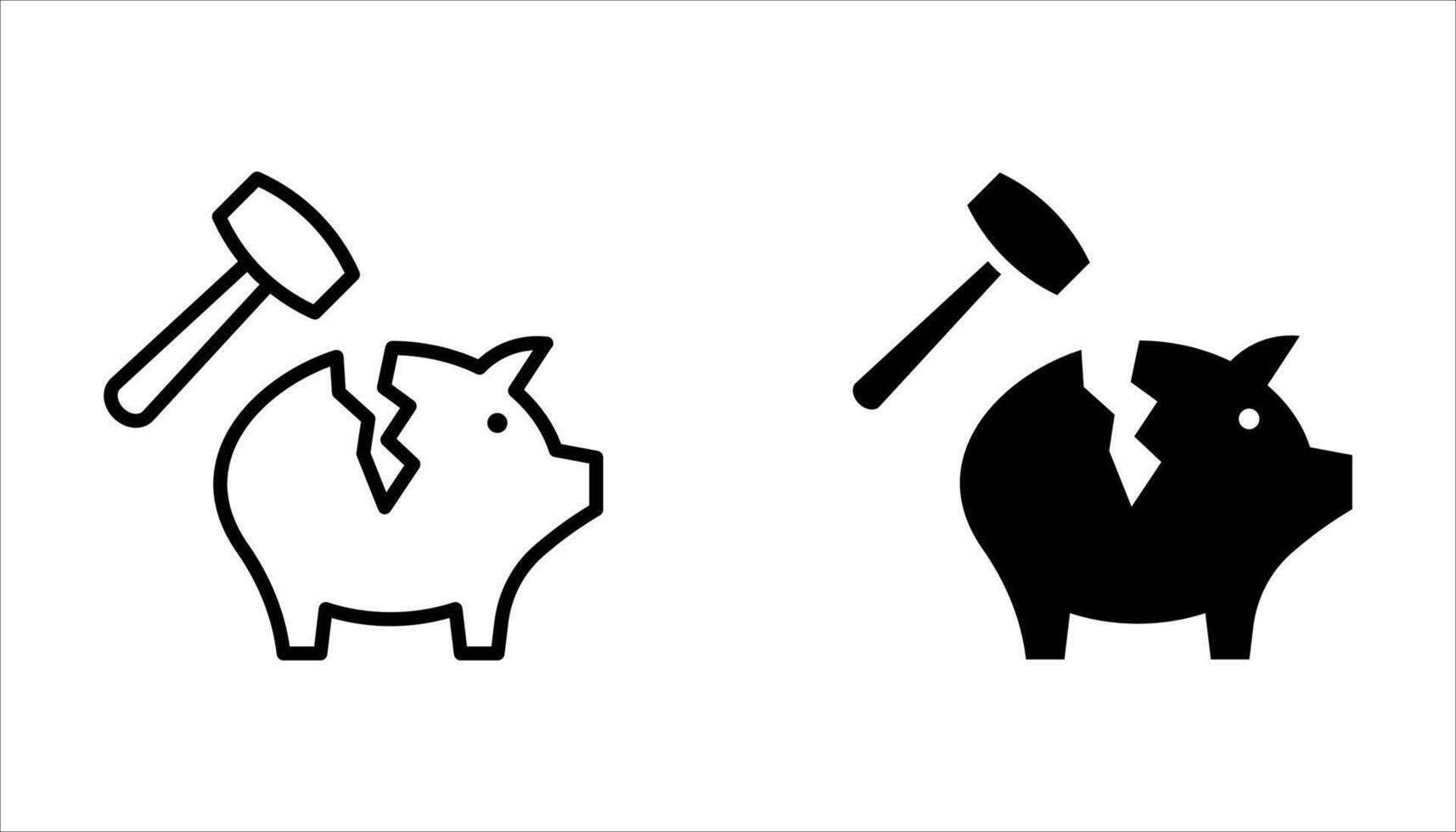 piggy bank icon on white, vector