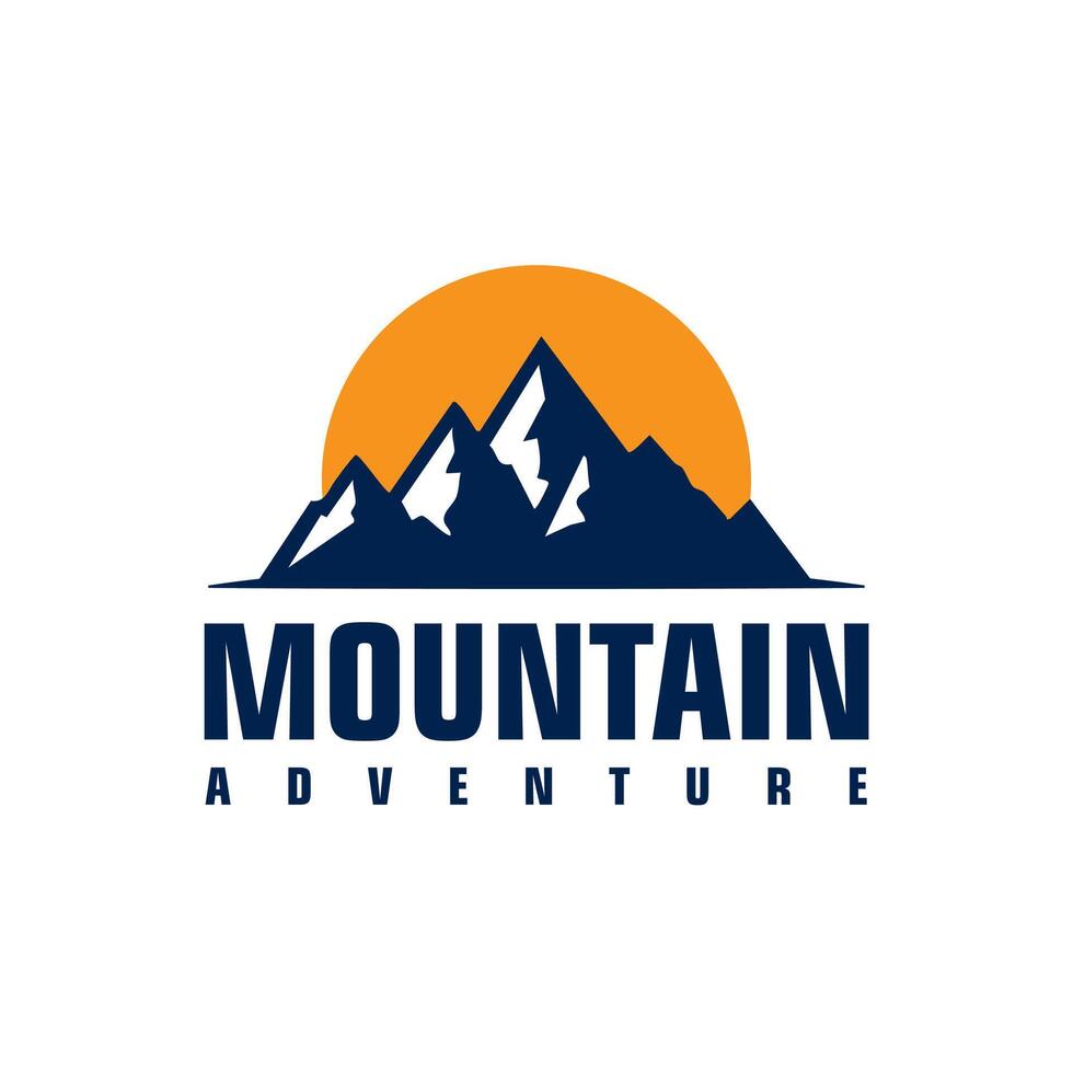 Mountain and sunrise logos, vector