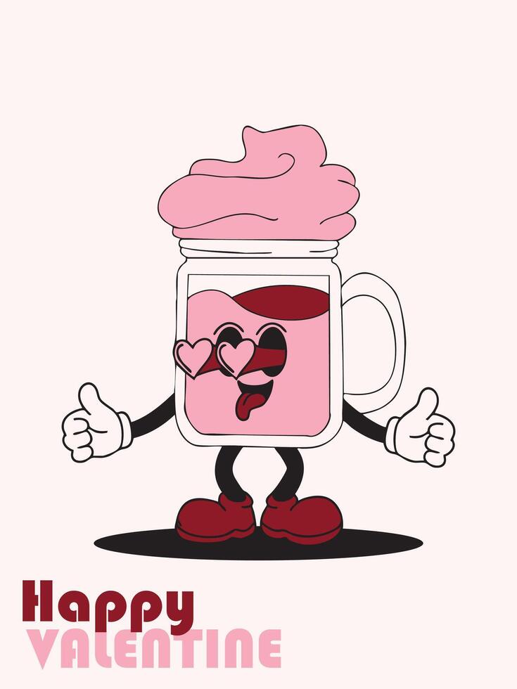 valentine retro design vector