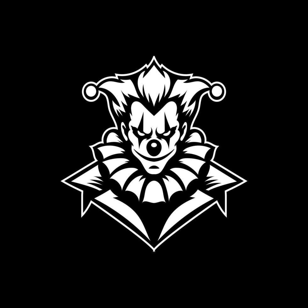 shillouette of evil clown mascot vector