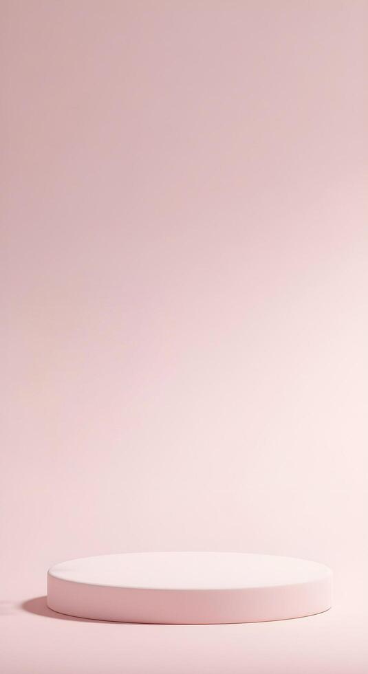 Natural beauty podium backdrop for product display with a gradient background transitioning from light pink to soft white, creating a dreamy effect. With edition photo