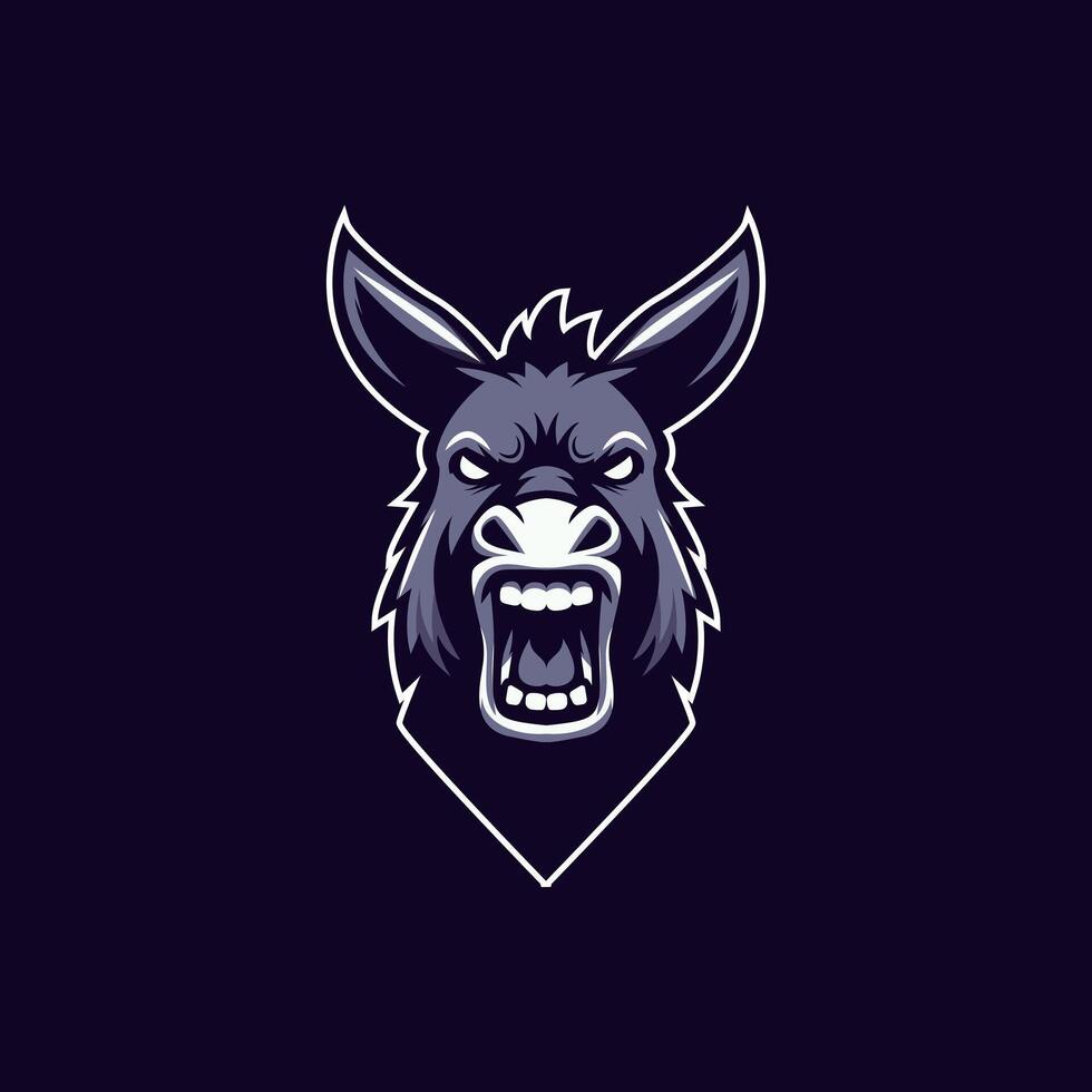 modern desig of angry donkey mascot vector