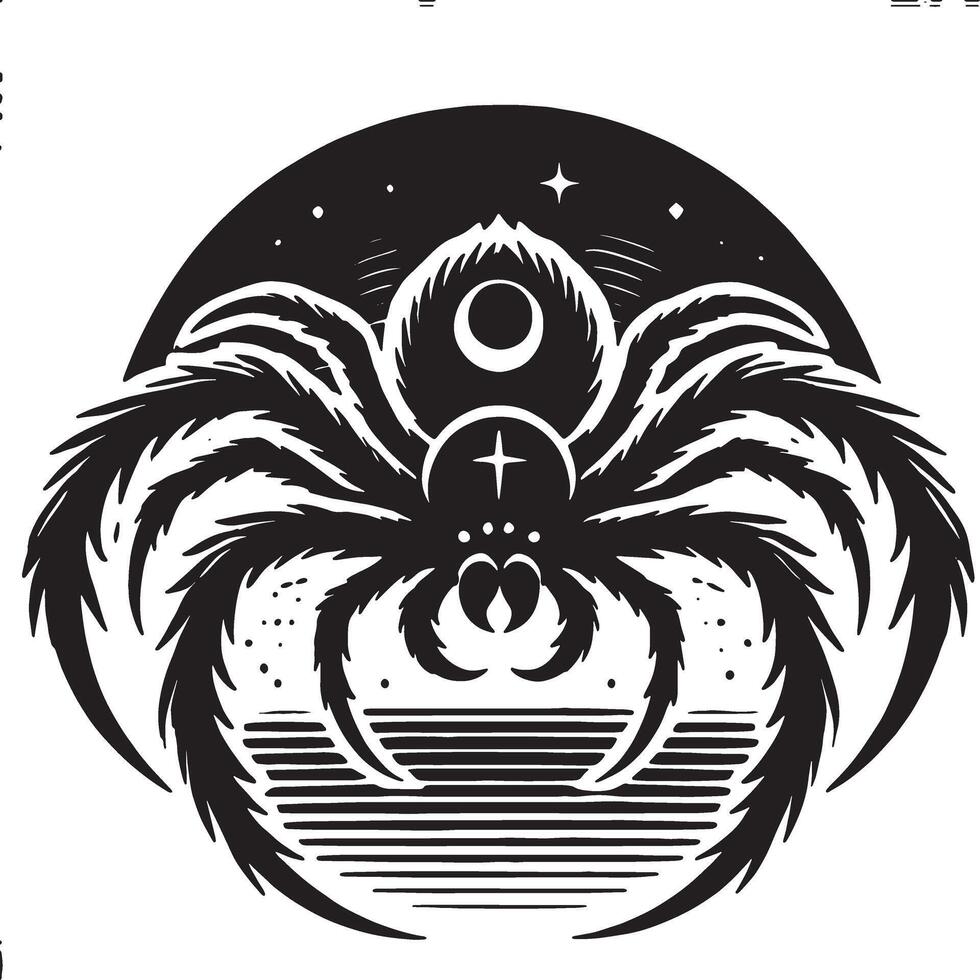 The spider is in the center of the logo vector