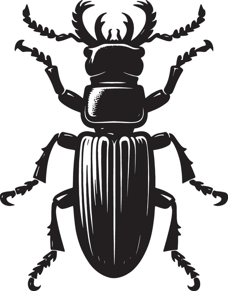 Stag Beetle Silhouettes Nature Inspired vector