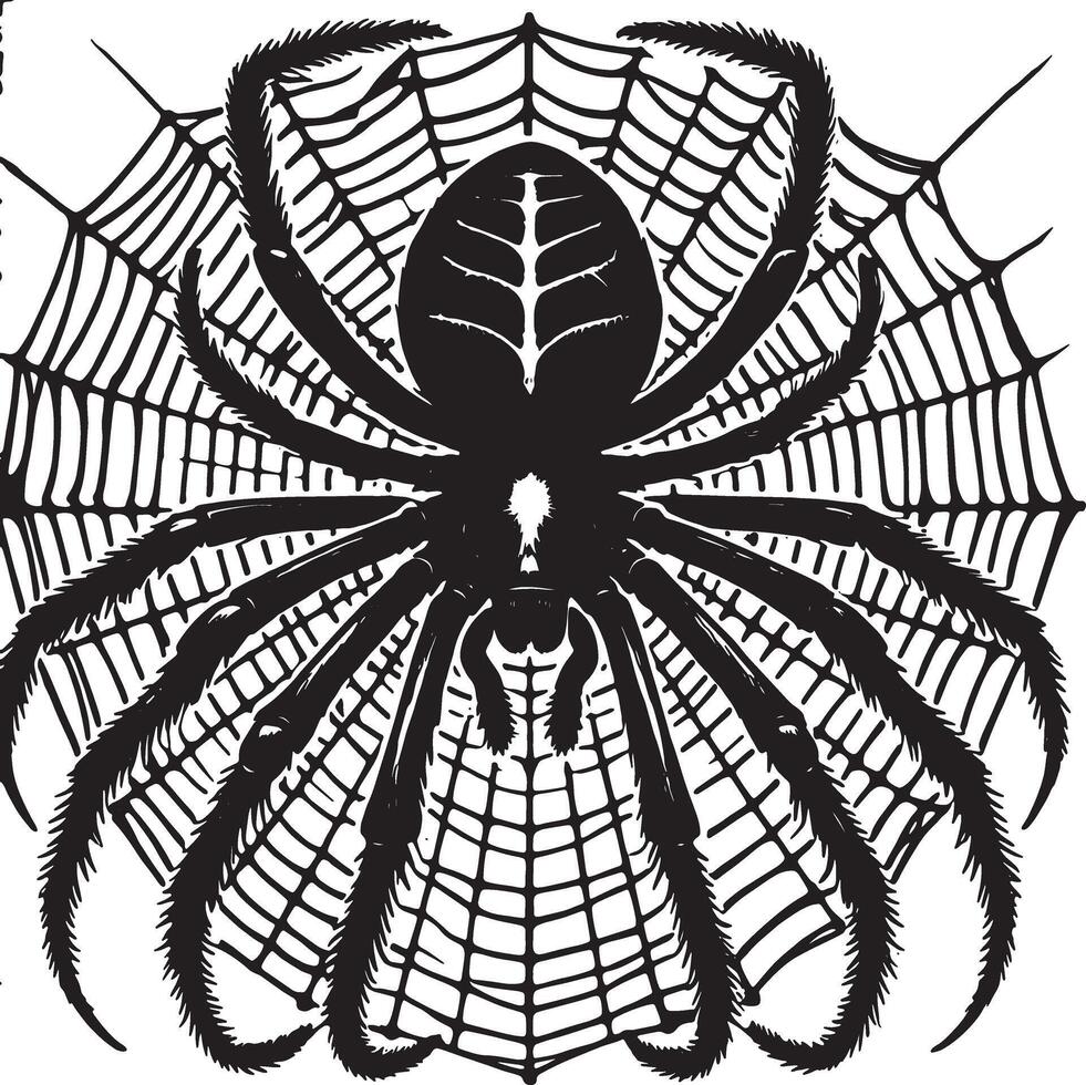 Simple Black Spider Hanging for Background Use vector