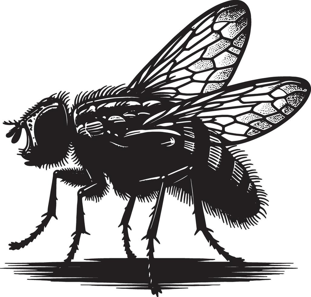 Creative Housefly Silhouettes Pattern Design vector
