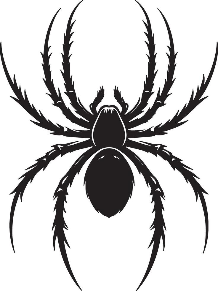 Elegant Spider Hanging Silhouette for Web Design vector