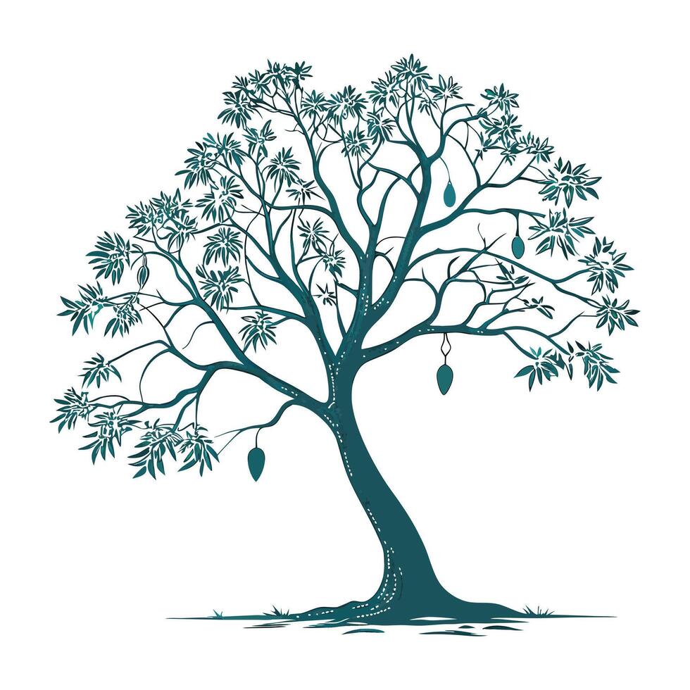 A milkweed tree full image, solid color vector