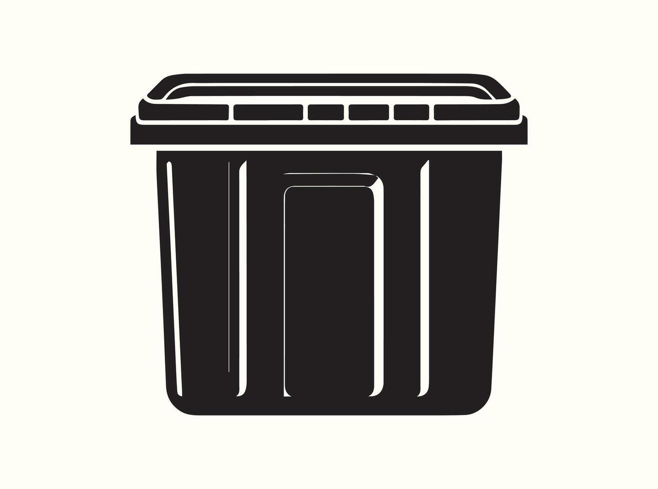 Minimalist Black Silhouette of a Plastic Box or Container vector
