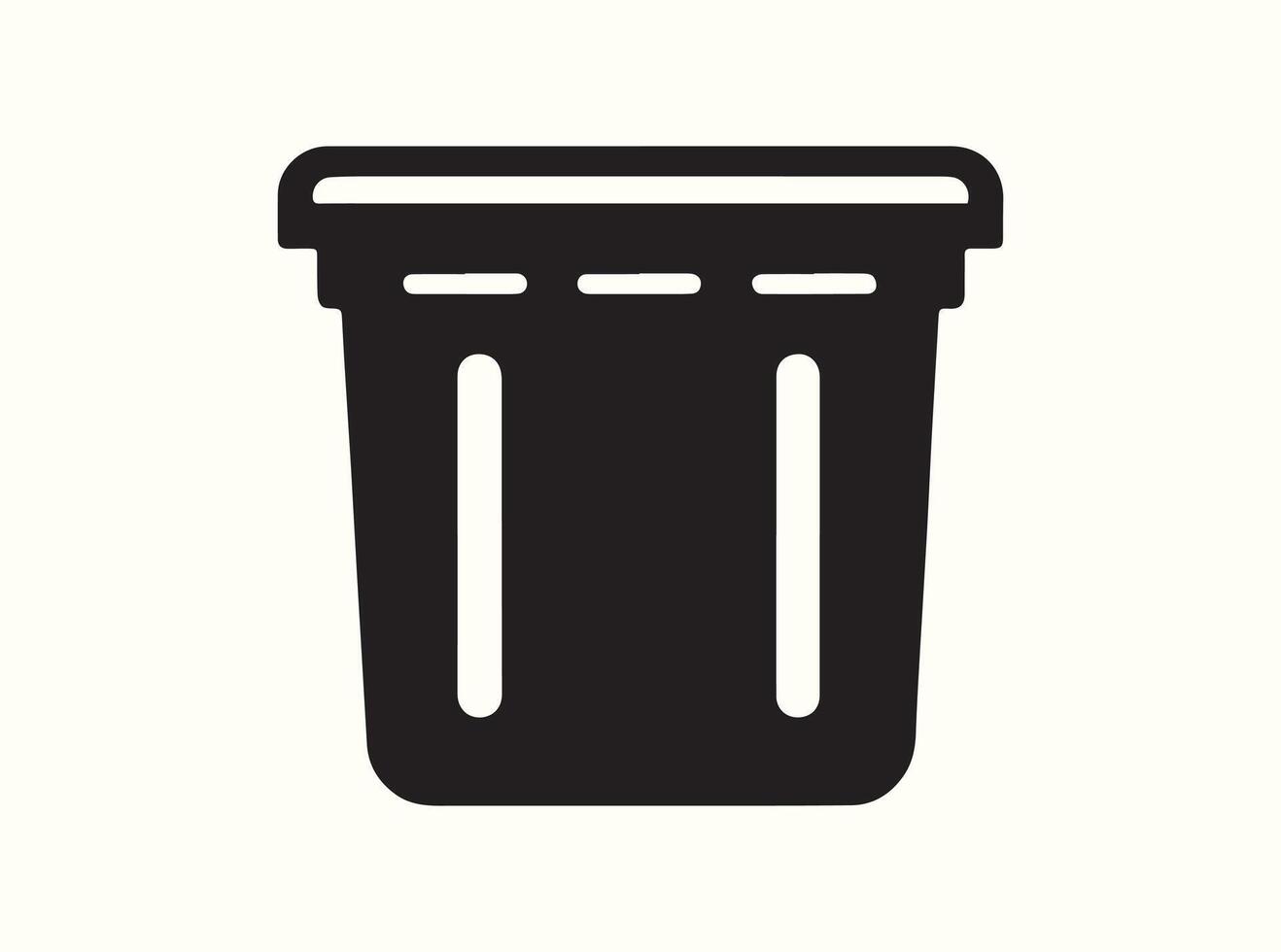 Silhouette of a Rectangular Black Plastic Container vector