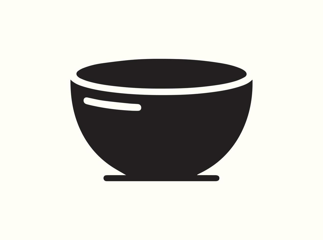 Clean and Bold Black Silhouette of a Mixing Bowl vector