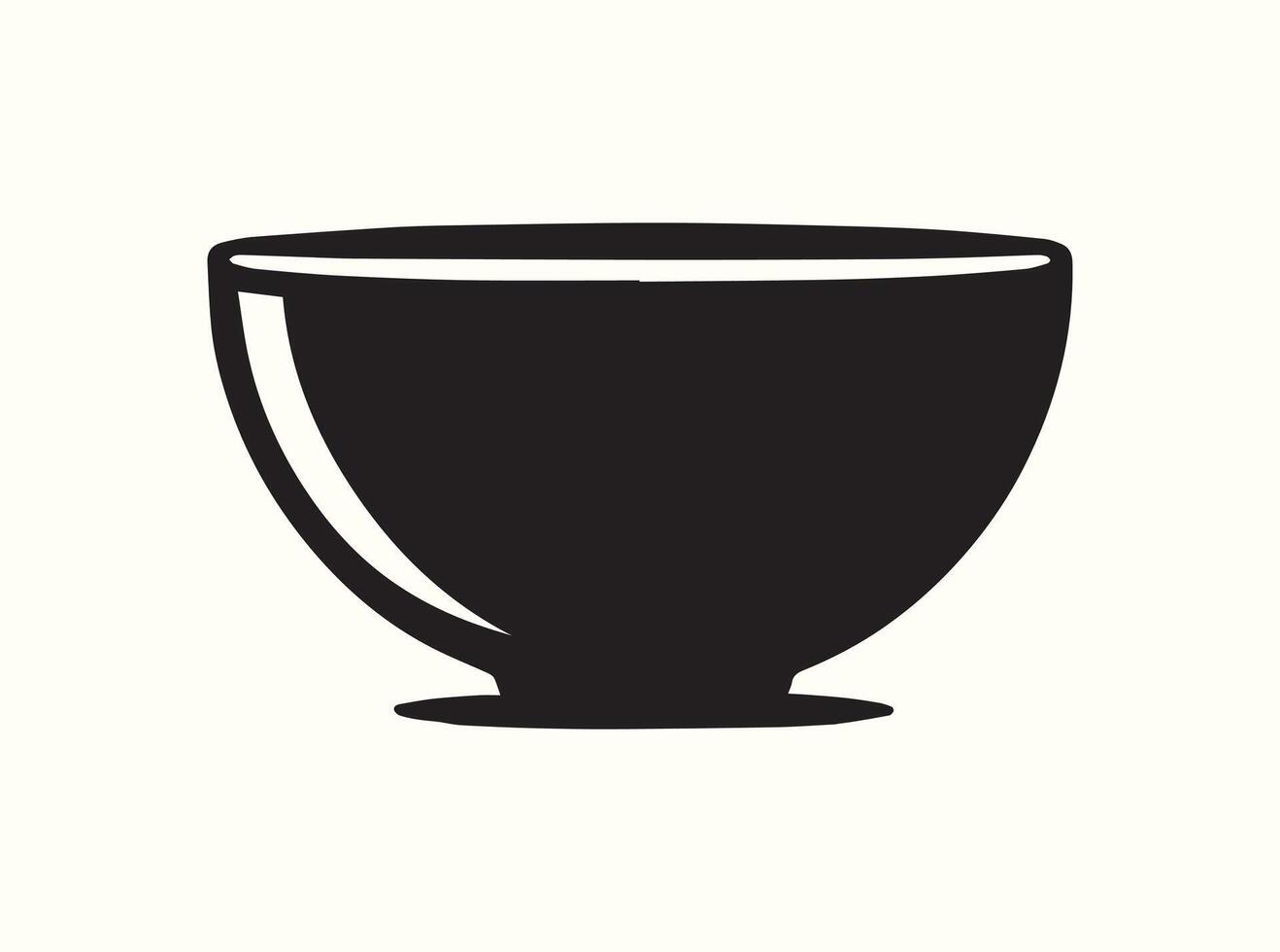 Silhouette of a Mixing Bowl in Solid Black vector