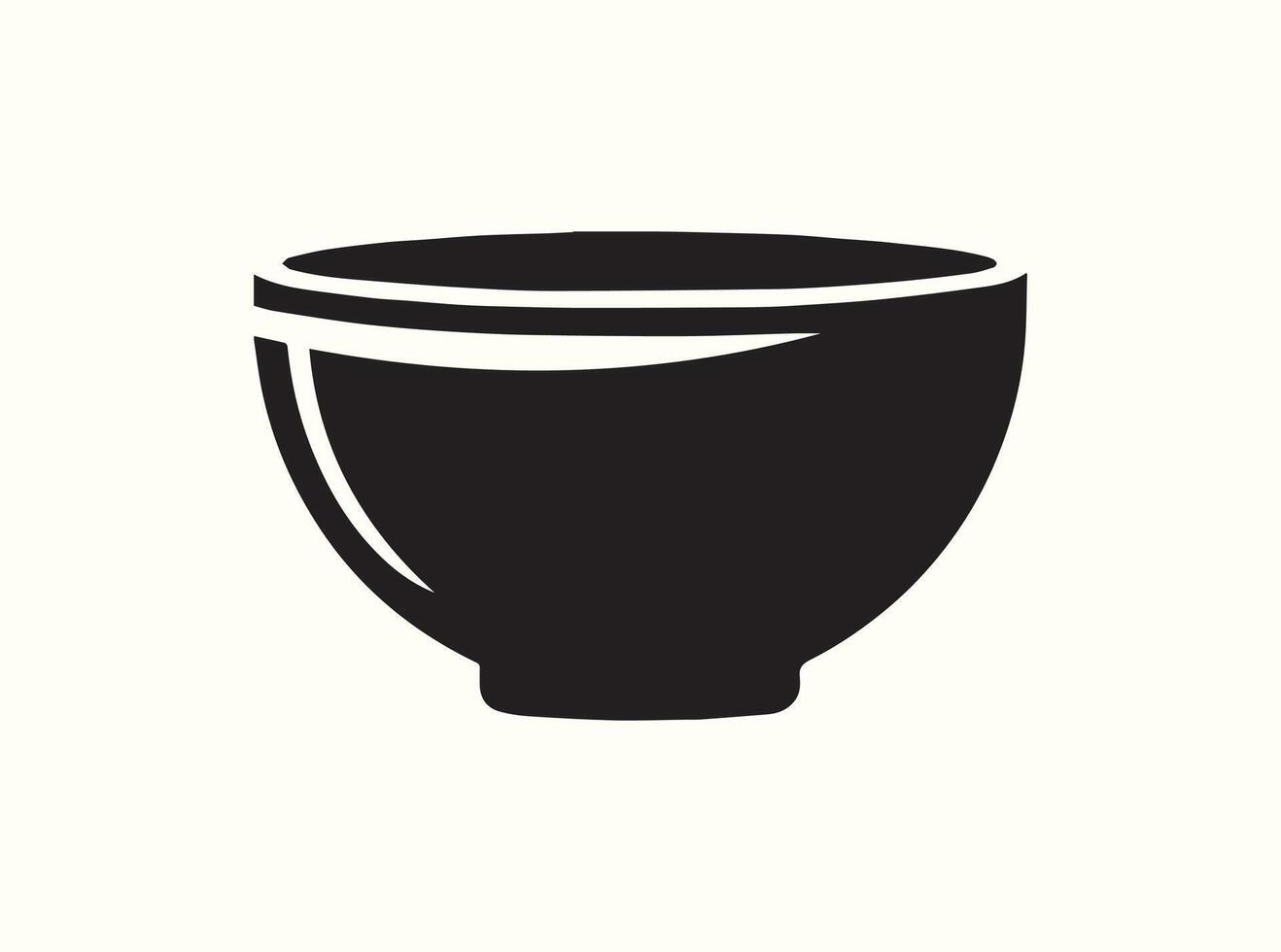 Solid Black Silhouette of a Mixing Bowl on White Background vector