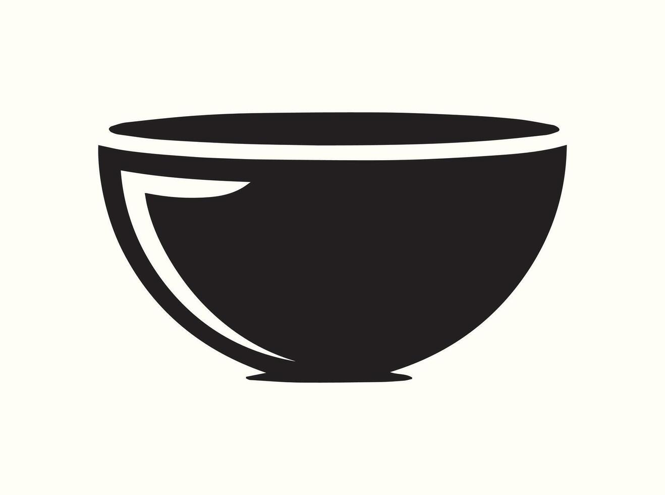 Simple Black Silhouette of a Cooking Bowl vector