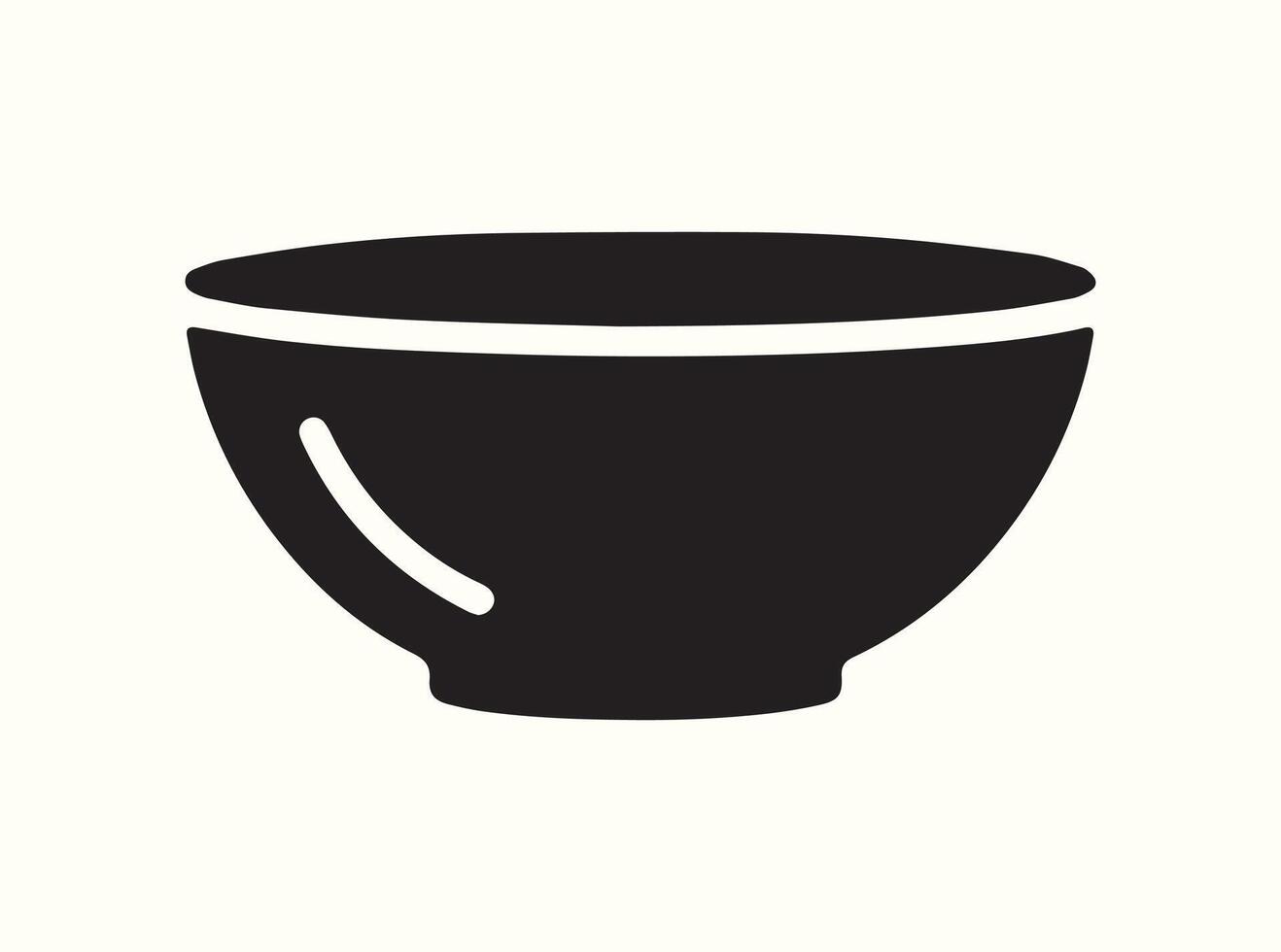 Solid Black Outline of a Kitchen Mixing Bowl vector