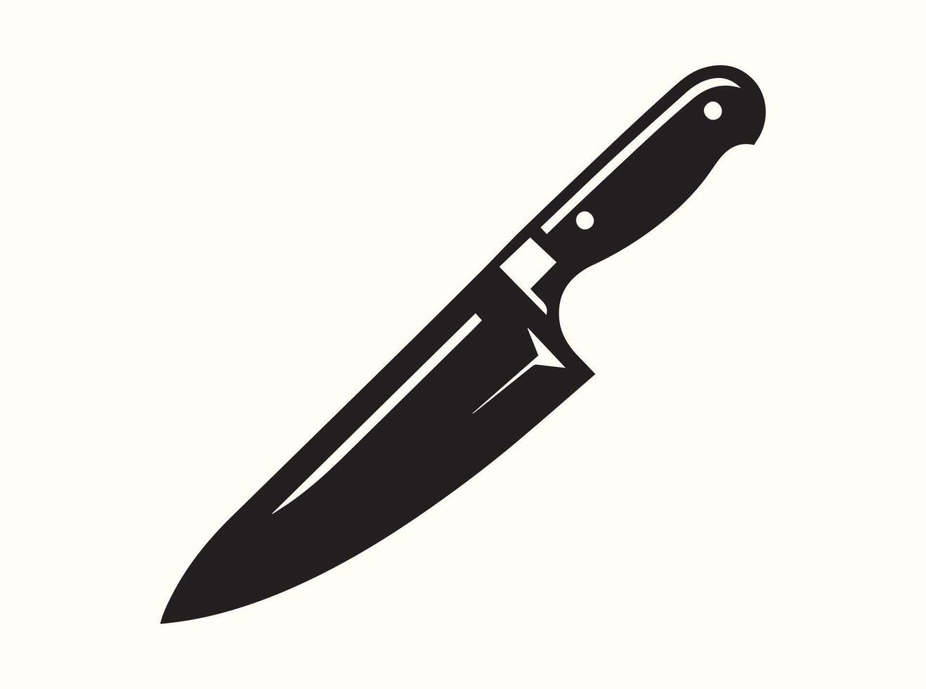 Minimalist Black Silhouette of a Chefs Knife vector