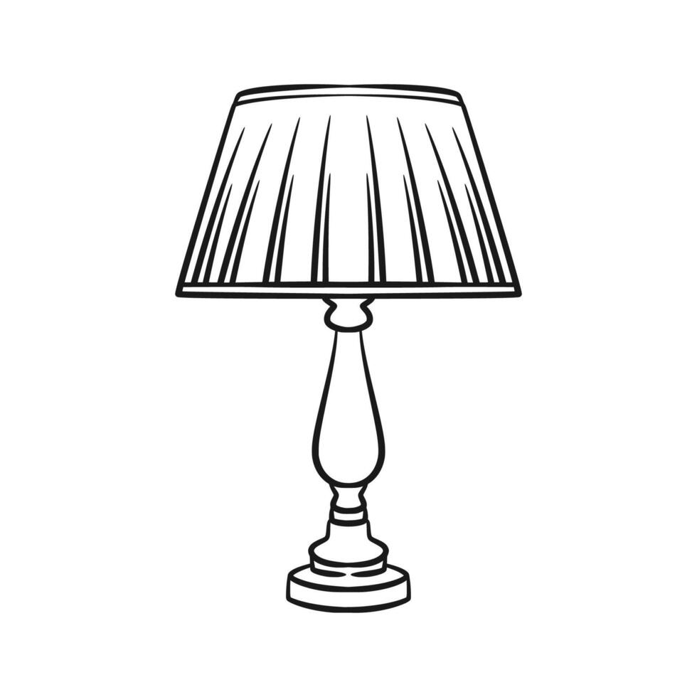 Retro Night Lamp in Vintage Style vector