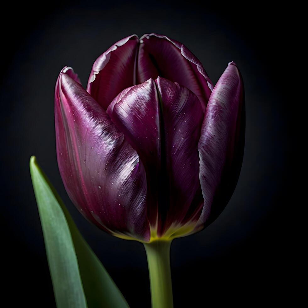Single Tulip A minimalist dark purple Tulip photo
