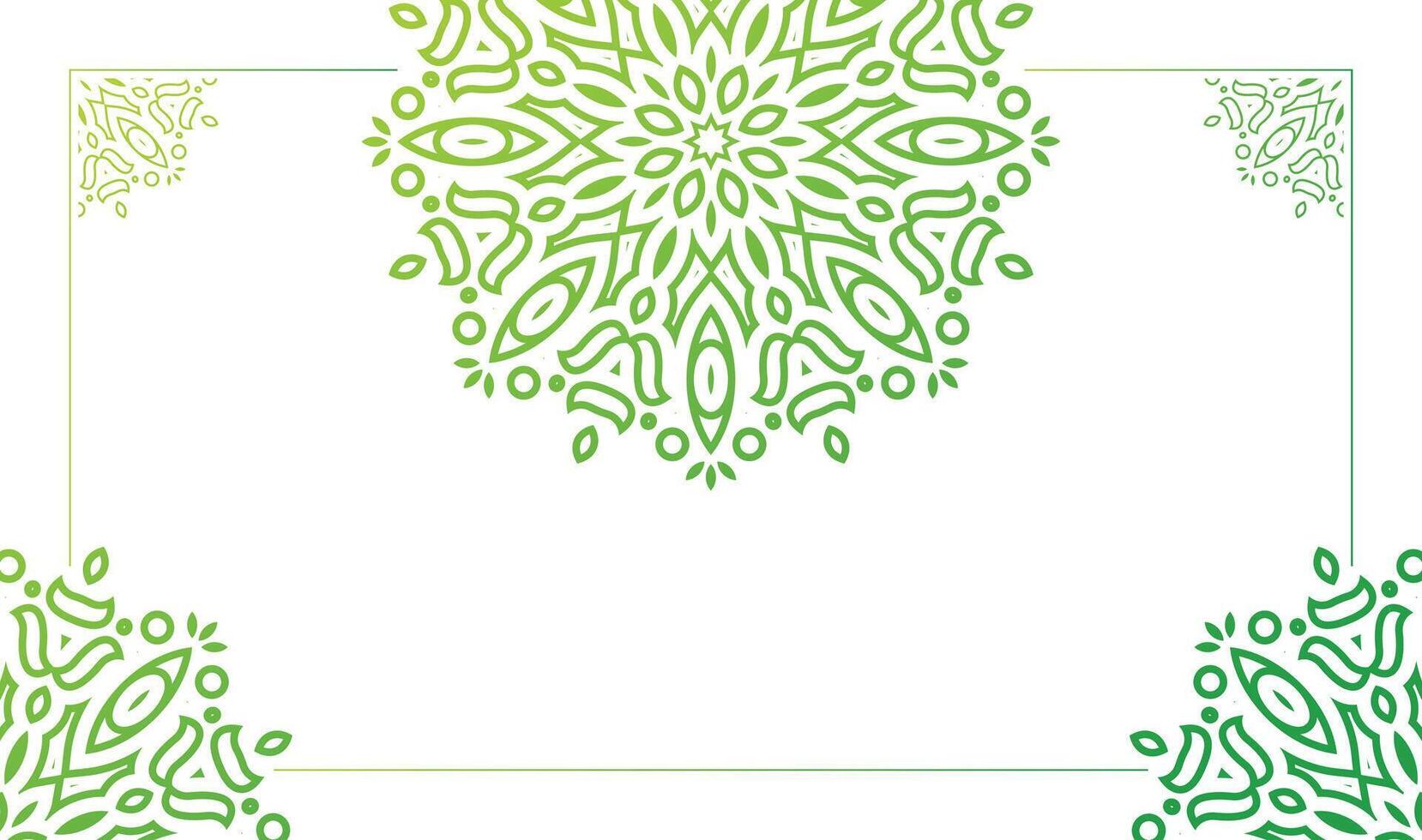 Green color decorative mandala background vector