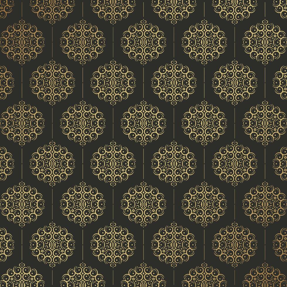 Luxury Gold mandala seamless pattern template vector
