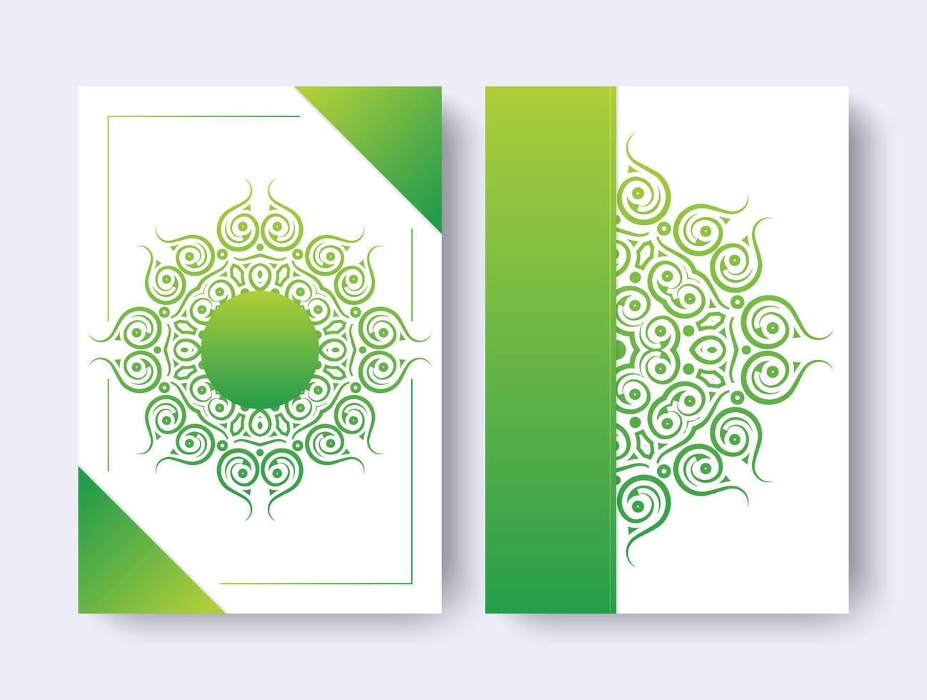 elegant green floral mandala cover design vector