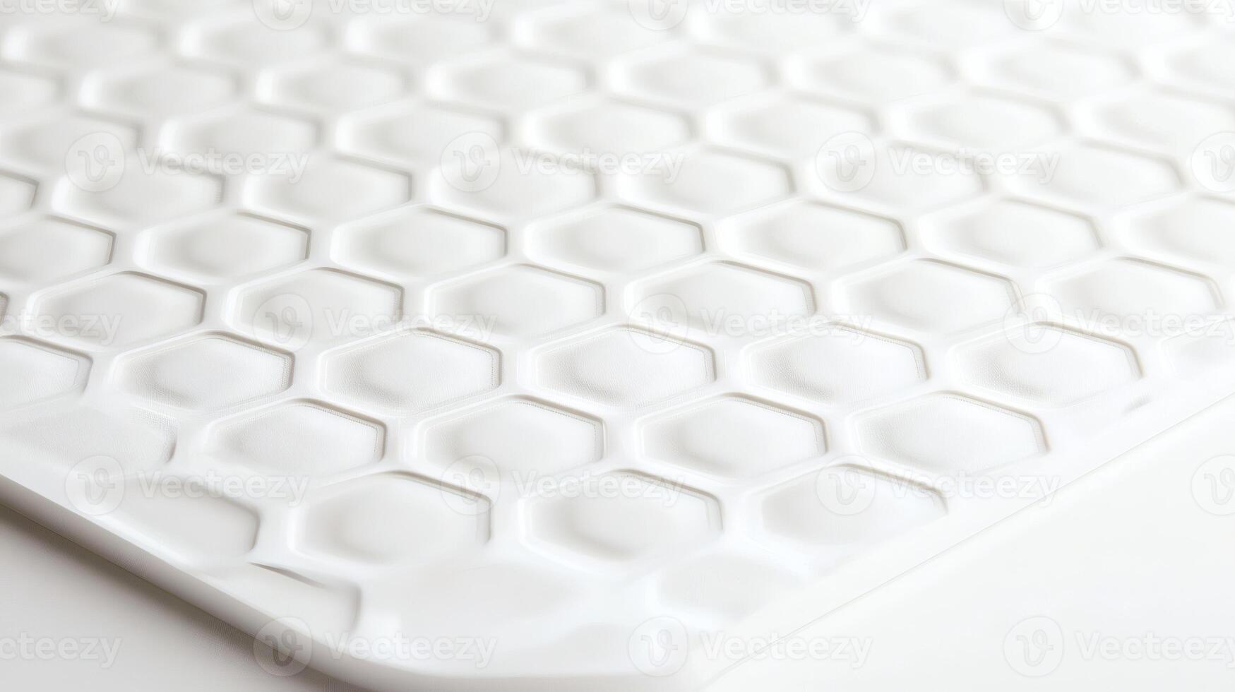 White Hexagon Tile Pattern Close-up Modern Abstract Design Background Texture photo