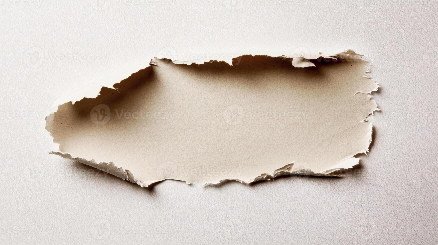 Torn Paper Background Revealing Layer Underneath with Rough Edges Texture photo