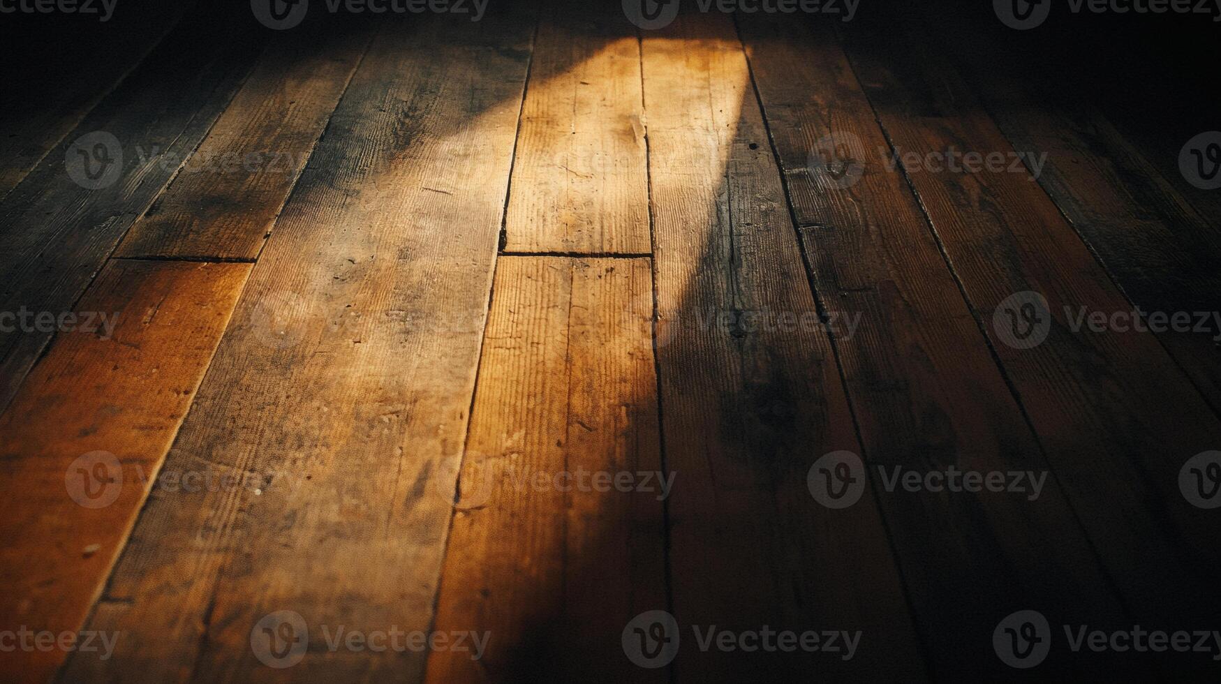 Sunlight Beam on Wooden Floor for Rustic Interior Design Element photo