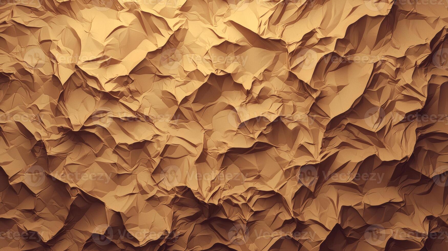 Brown Wrinkled Paper Texture Background for Crafts and Design photo