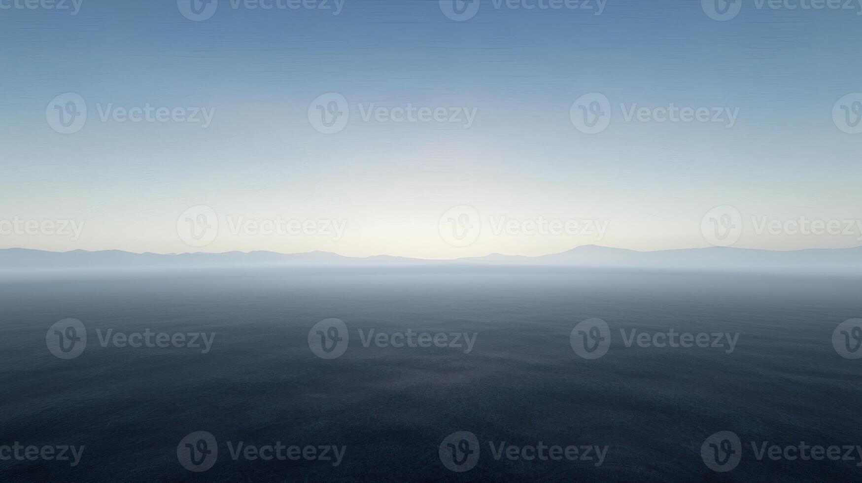 Calm Ocean View at Dusk with Gentle Waves and Distant Mountains photo