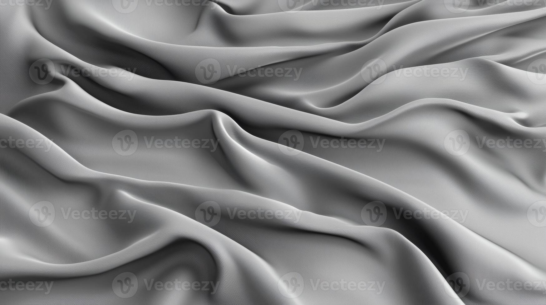 Elegant Gray Silk Fabric Texture with Smooth Waves and Drapes photo