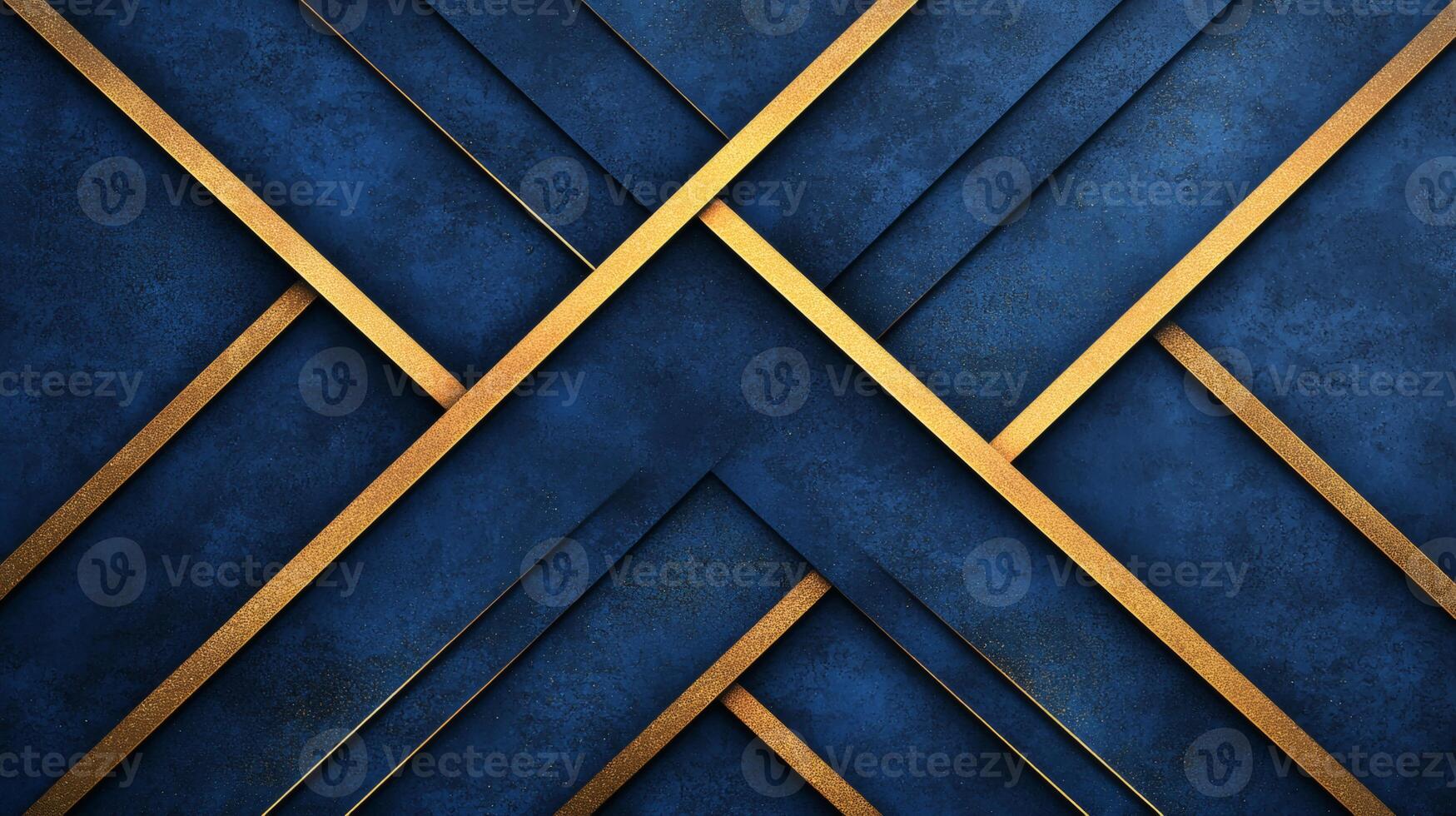 Abstract Navy and Gold Geometric Design with Diagonal Lines and Layers photo