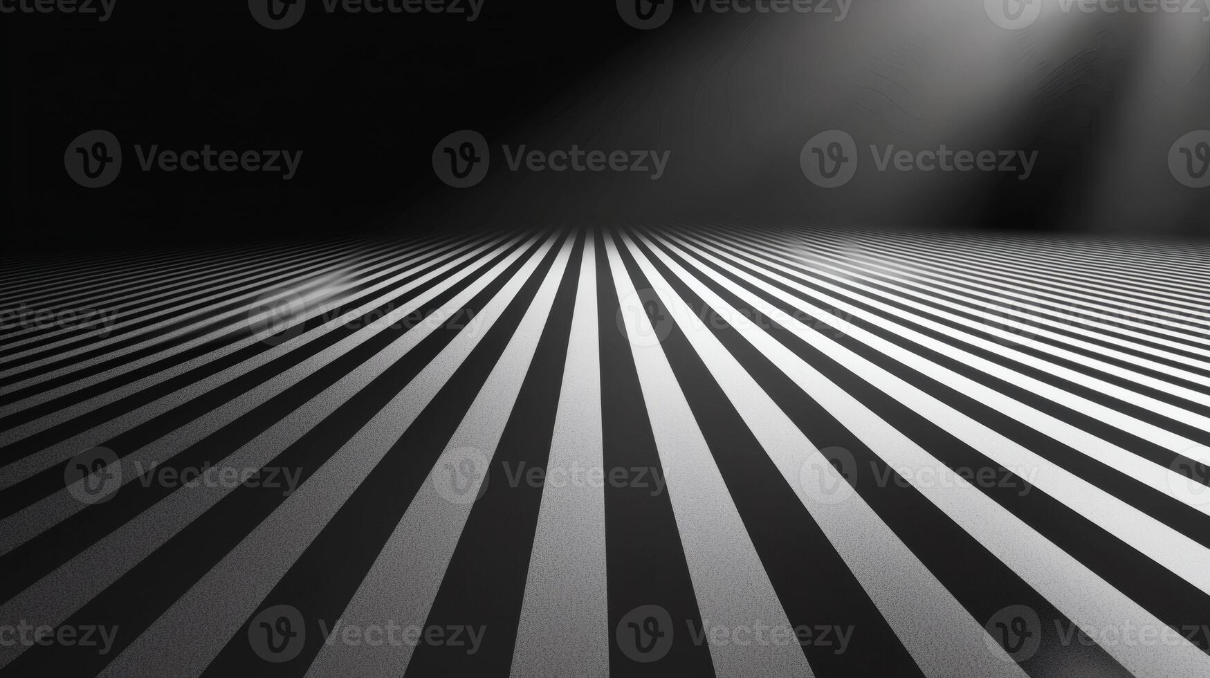 Abstract Striped Surface with Light Rays and Perspective View in Studio photo