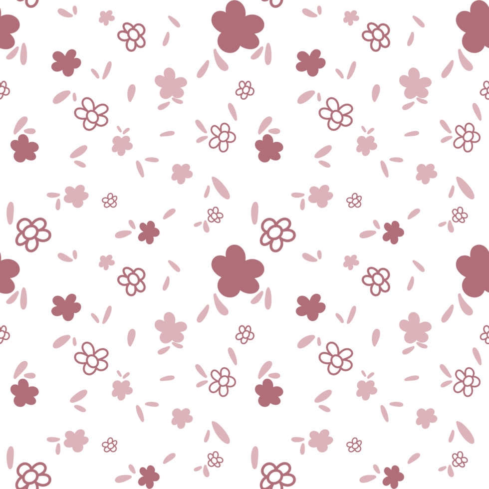 Pattern of red flower and leaf on a transparent background. Design for fabric, textile, packaging, background, textile, home decor, gifts and more. png