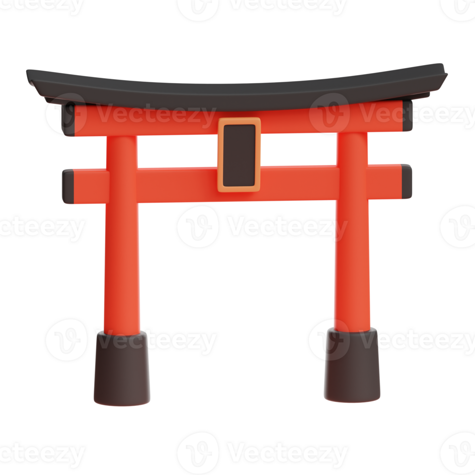 3d rendering of torii gate cherry blossom festival icon png