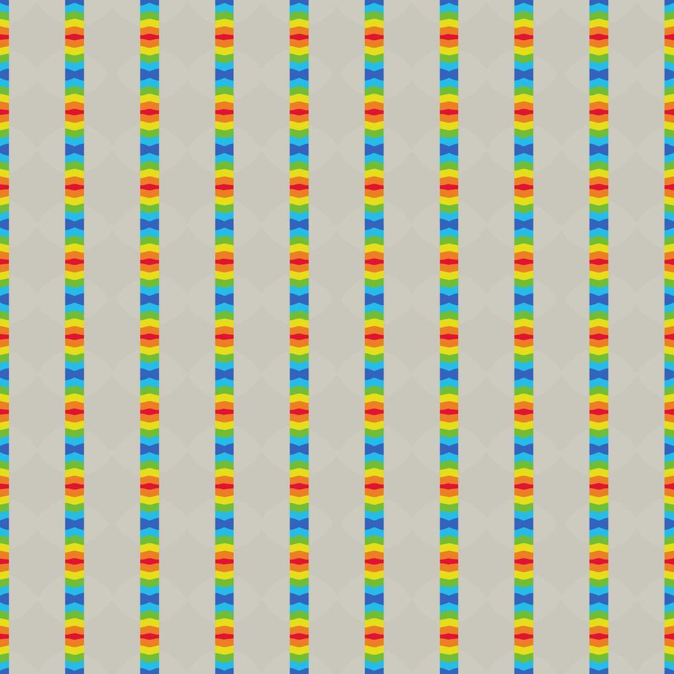 Prismatic pattern with continuous multicolored flow, combining dynamic abstract motifs and detailed ornamental arrangements vector