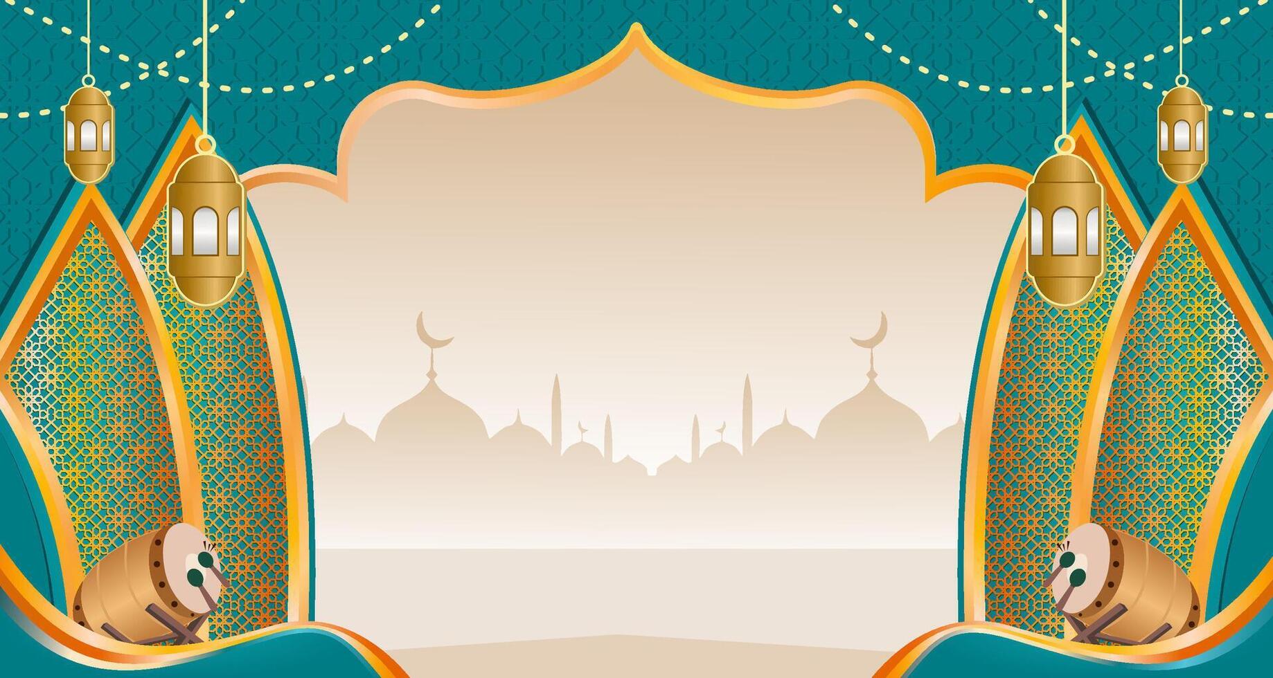 Islamic Stage Banner Background vector