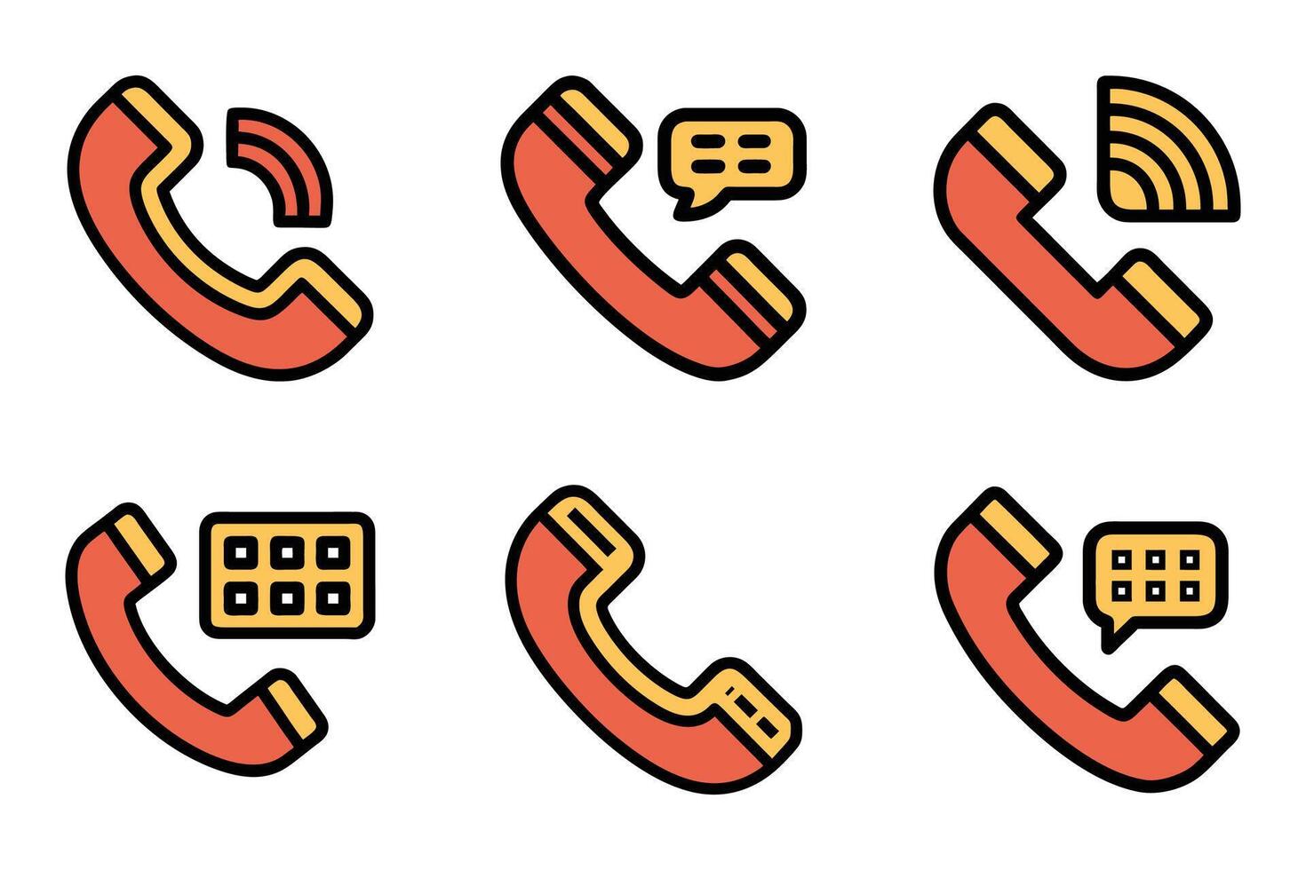 Mobile outline silhouette icon collection vector