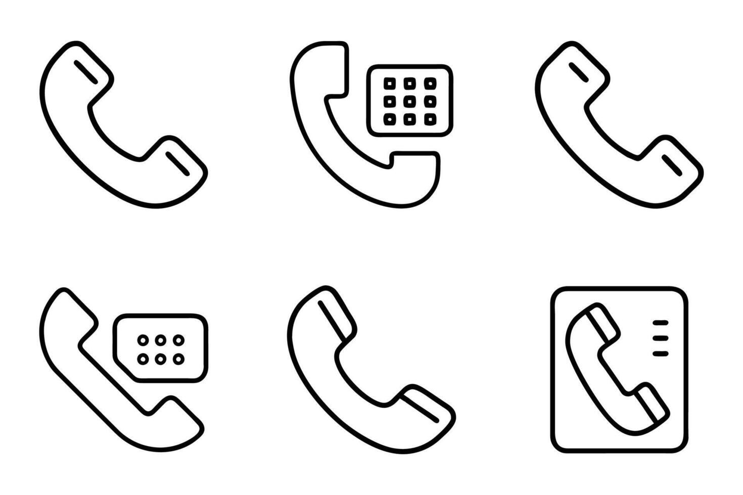 Minimalist phone silhouette icon set vector